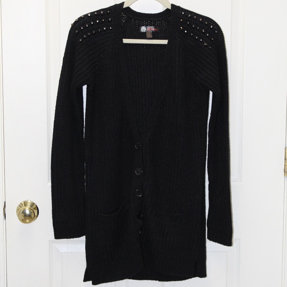 JJ Basics Sweaters - JJ BASICS SILVER STUDDED BUTTON SWEATER COAT BNWOT